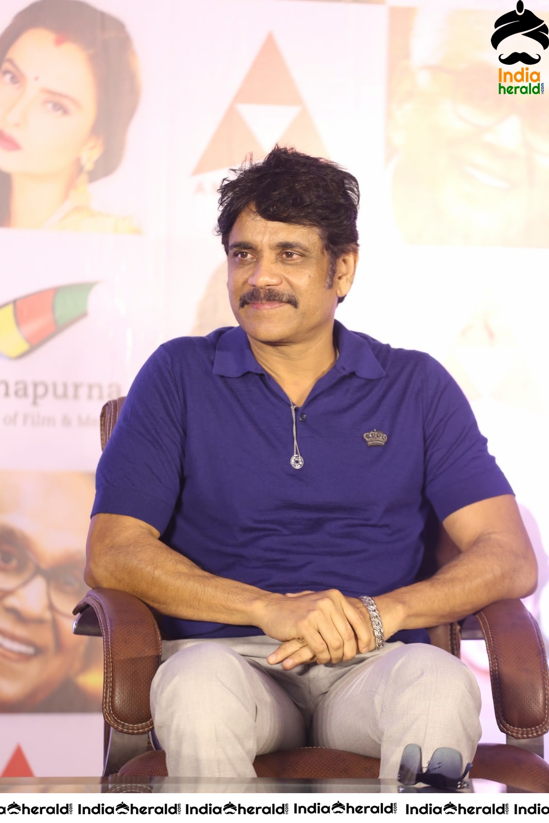 Actor Nagarjuna Latest Stills at ANR National award Press Meet Set 2