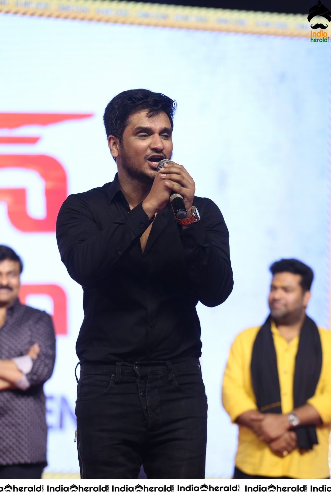 Actor Nikhil Siddhartha Speak on the Stage before Chiranjeevi Garu Set 1