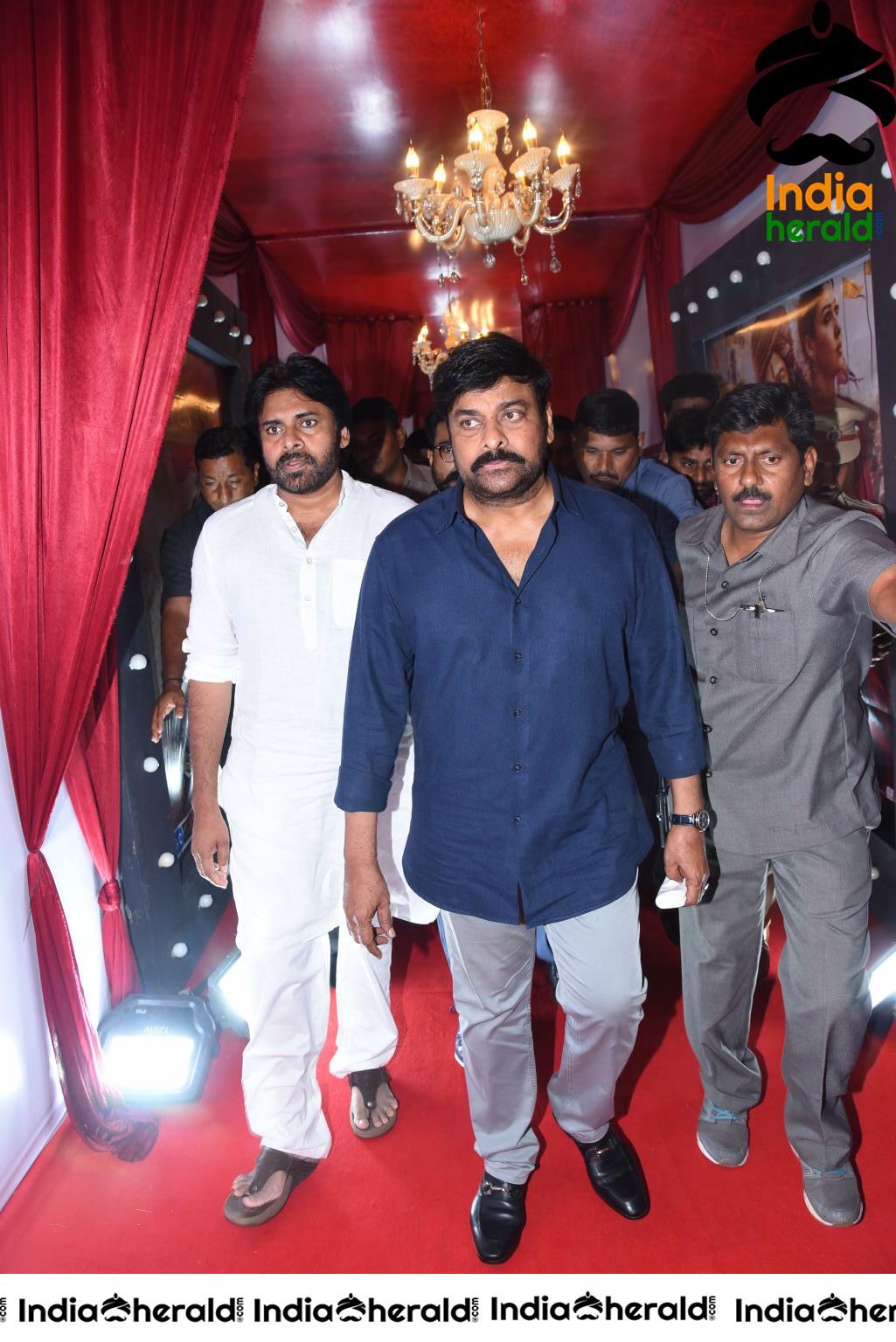 Actor Pawan Kalyan And Chiranjeevi Arriving At Sye Raa Pre Release Event Set 1