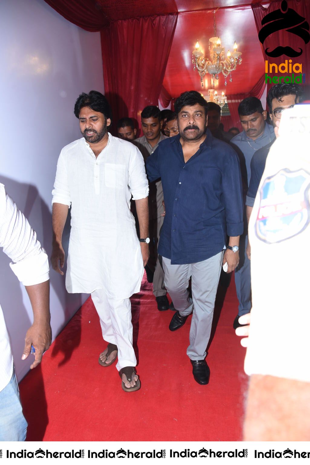 Actor Pawan Kalyan And Chiranjeevi Arriving At Sye Raa Pre Release Event Set 1