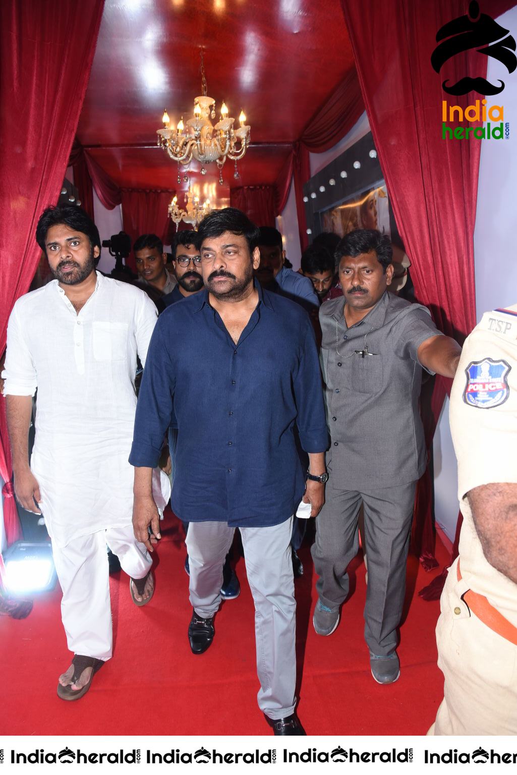 Actor Pawan Kalyan And Chiranjeevi Arriving At Sye Raa Pre Release Event Set 1