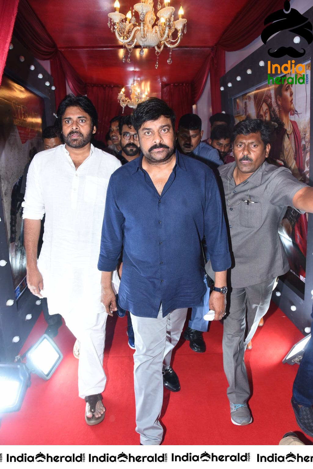 Actor Pawan Kalyan And Chiranjeevi Arriving At Sye Raa Pre Release Event Set 1