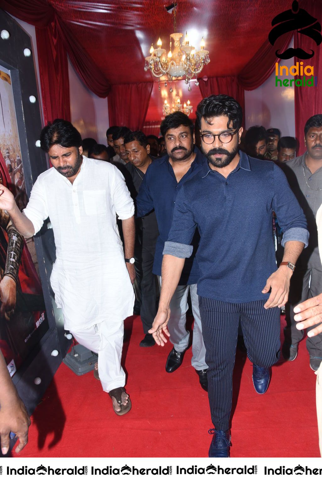 Actor Pawan Kalyan And Chiranjeevi Arriving At Sye Raa Pre Release Event Set 1