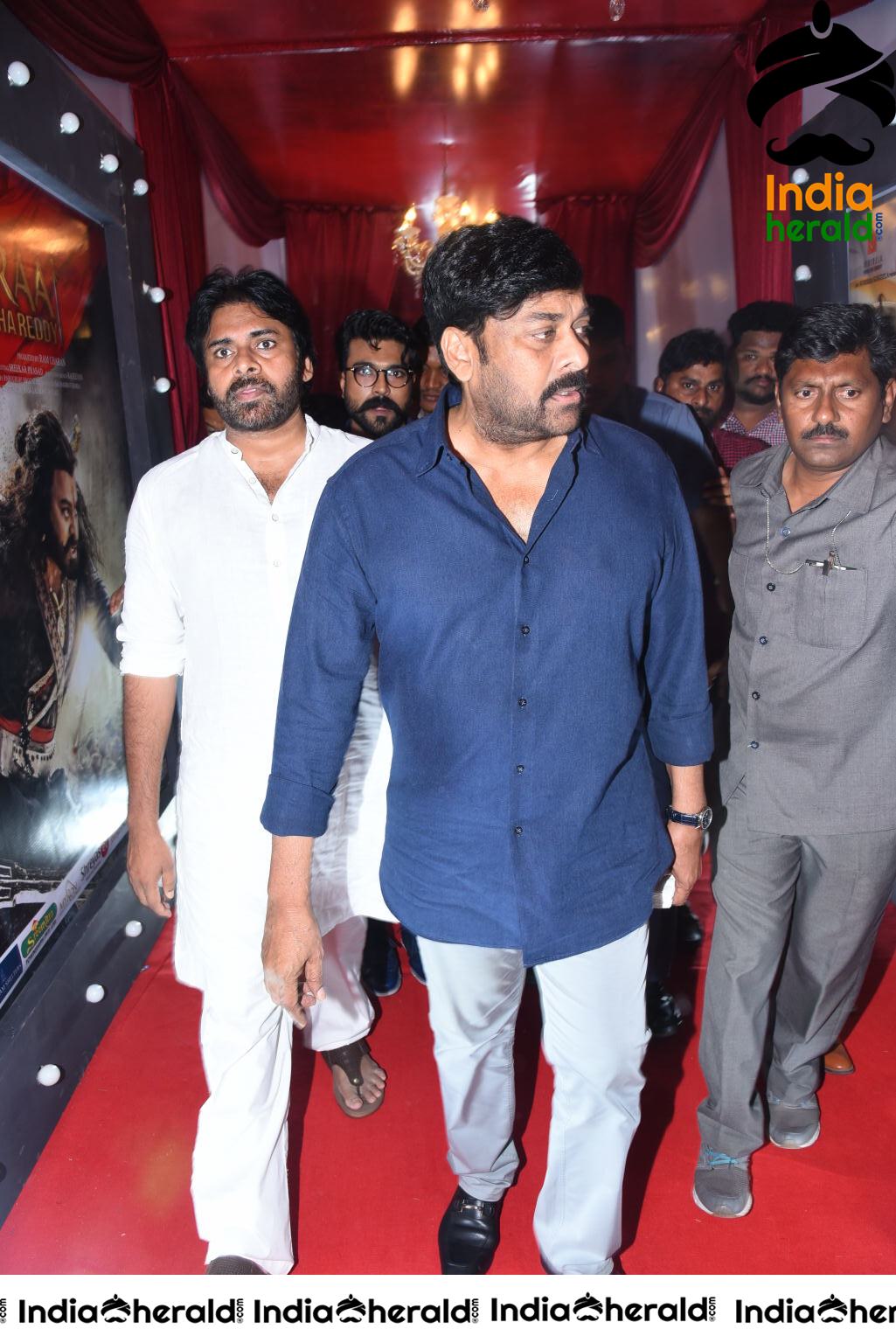 Actor Pawan Kalyan And Chiranjeevi Arriving At Sye Raa Pre Release Event Set 1