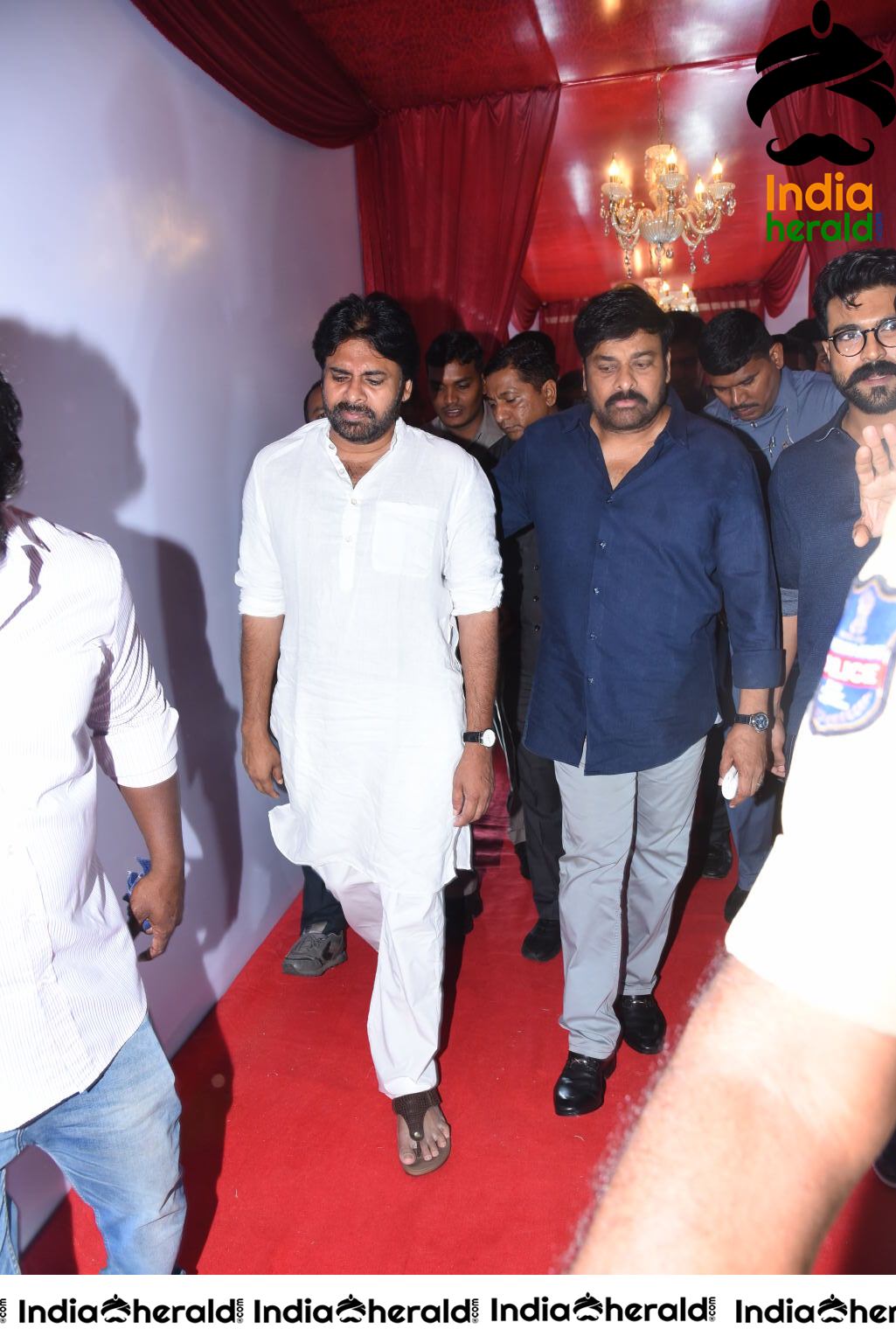 Actor Pawan Kalyan And Chiranjeevi Arriving At Sye Raa Pre Release Event Set 1