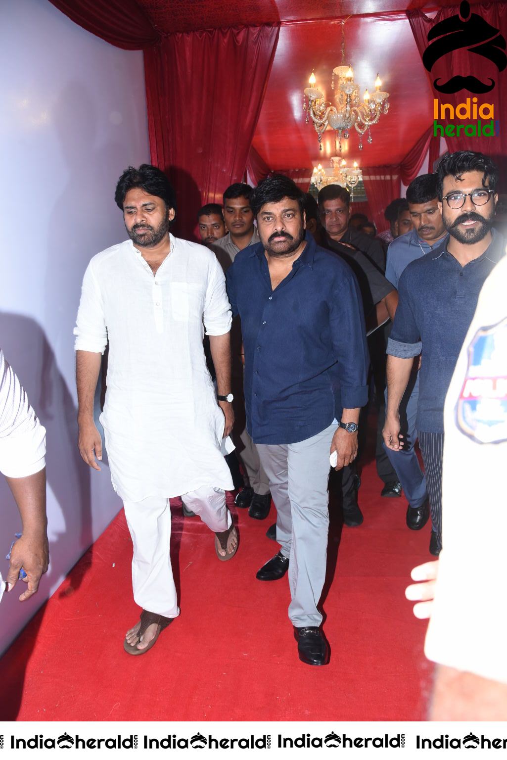 Actor Pawan Kalyan And Chiranjeevi Arriving At Sye Raa Pre Release Event Set 1