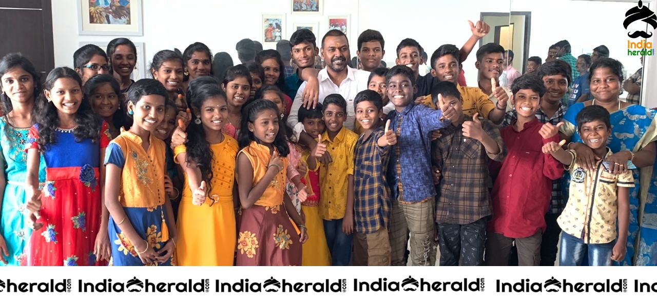 Actor Raghava Lawrence Photos with Orphaned Kids