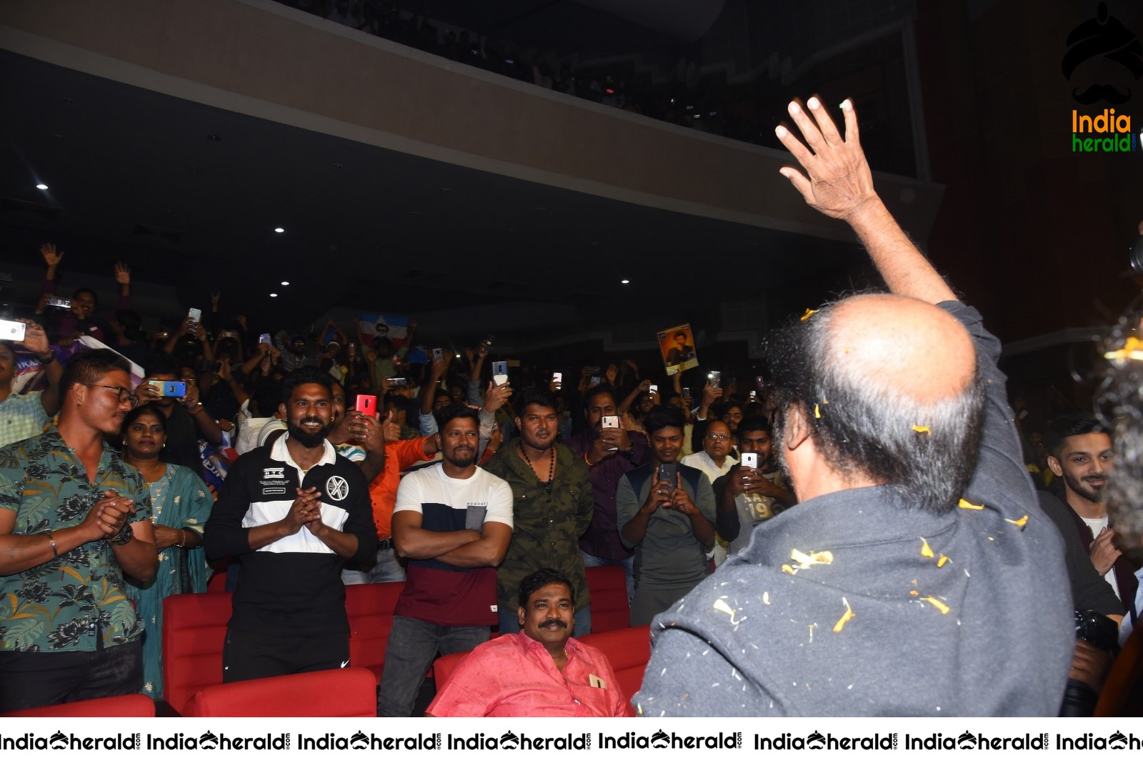 Actor Rajini waves to his Fans who gathered in large numbers Set 2