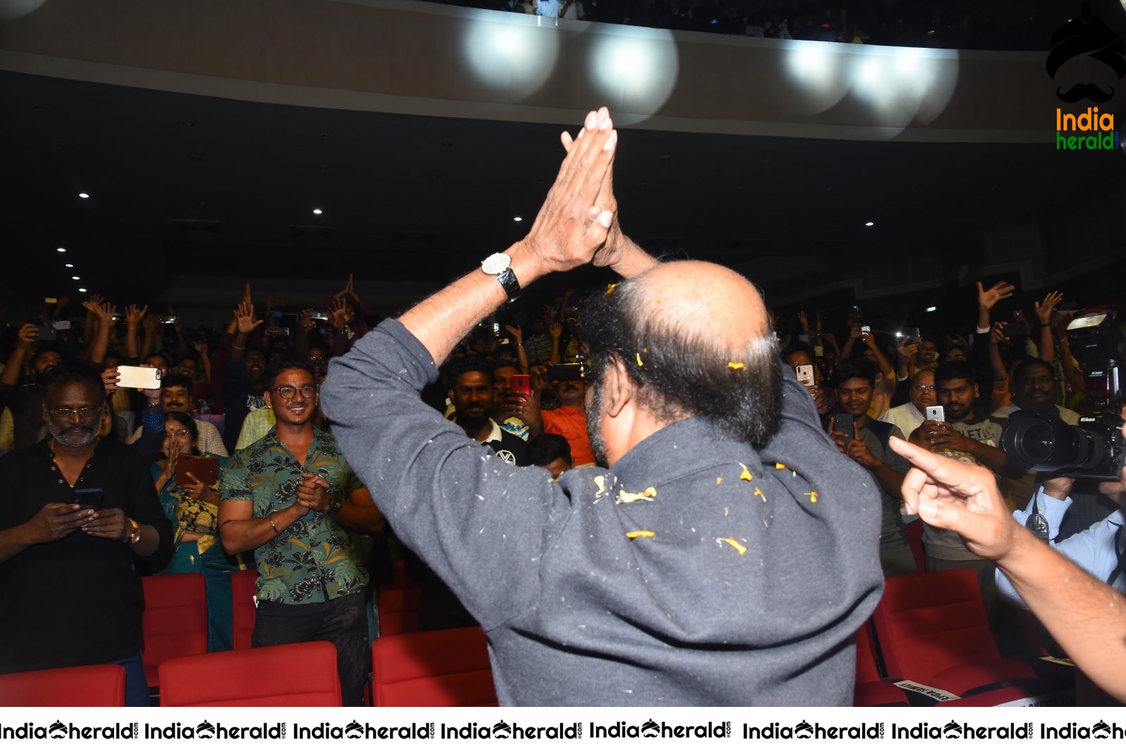 Actor Rajini waves to his Fans who gathered in large numbers Set 2