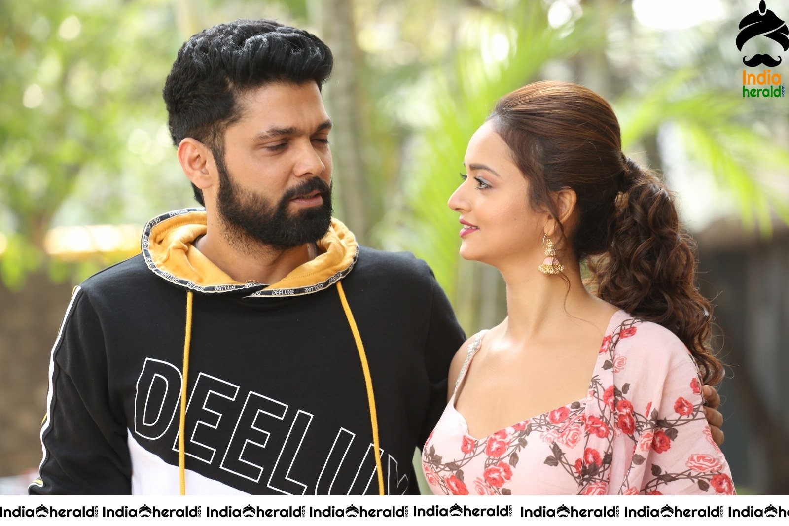 Actor Rakshit Shetty Latest Clicks with Hot Actress Shanvi Srivastava Set 1