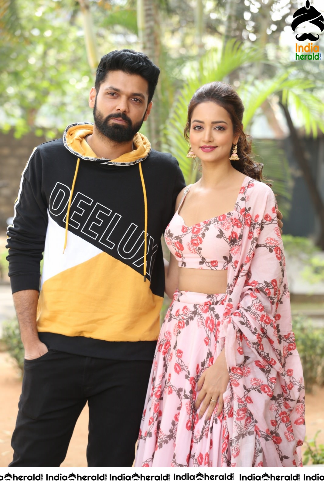 Actor Rakshit Shetty Latest Clicks with Hot Actress Shanvi Srivastava Set 1