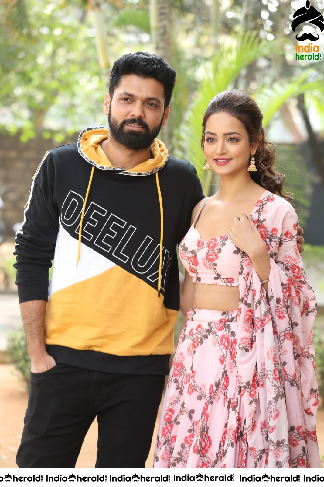Actor Rakshit Shetty Latest Clicks with Hot Actress Shanvi Srivastava Set 1