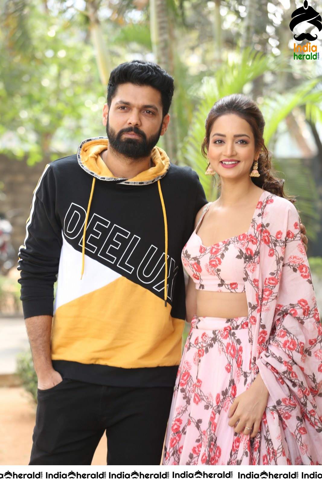 Actor Rakshit Shetty Latest Clicks with Hot Actress Shanvi Srivastava Set 1