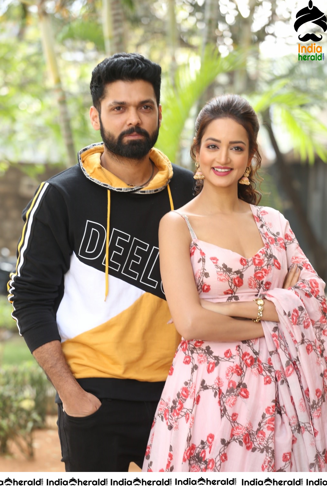 Actor Rakshit Shetty Latest Clicks with Hot Actress Shanvi Srivastava Set 2