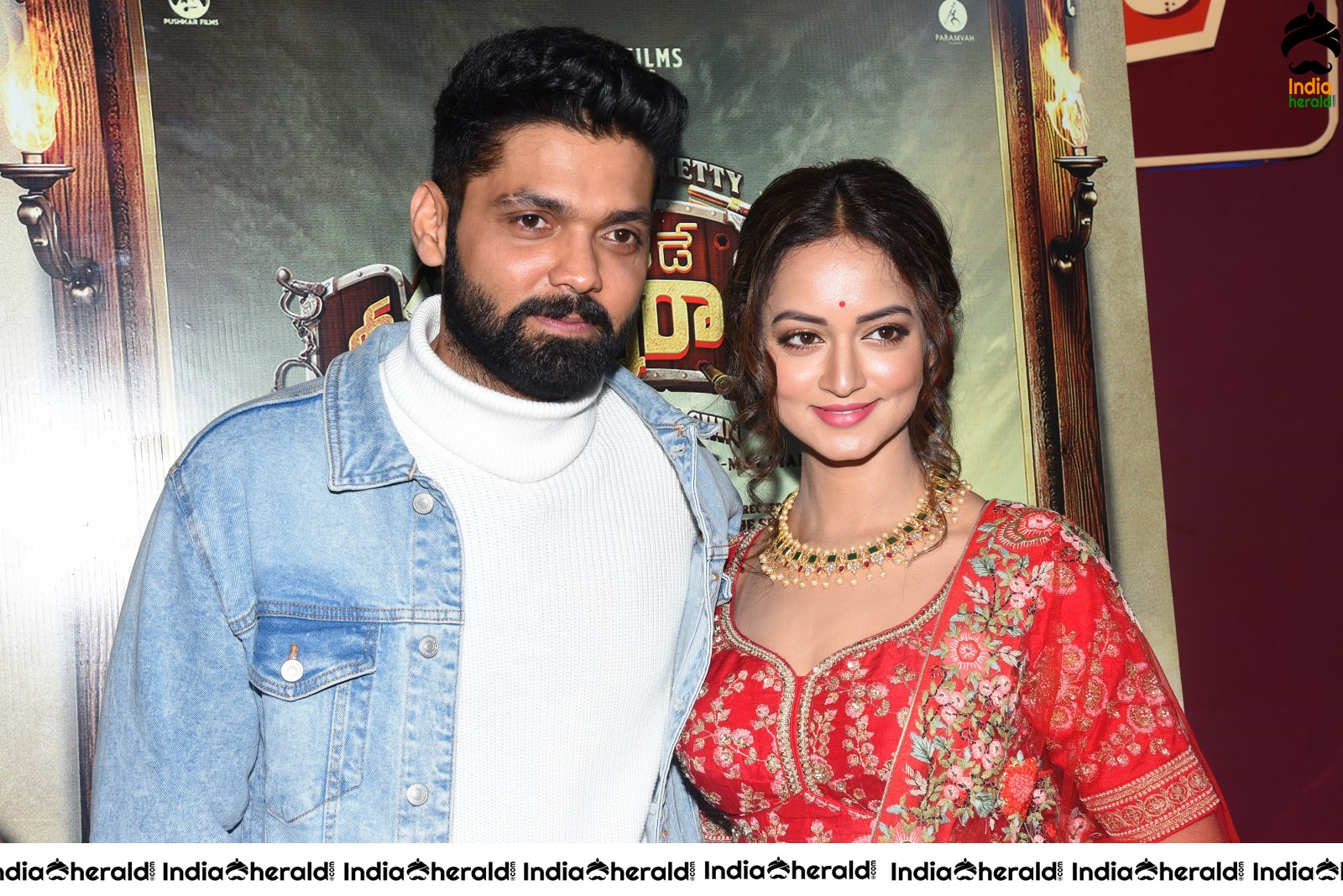 Actor Rakshit Shetty Photos with the Gorgeous Shanvi Srivastava Set 2