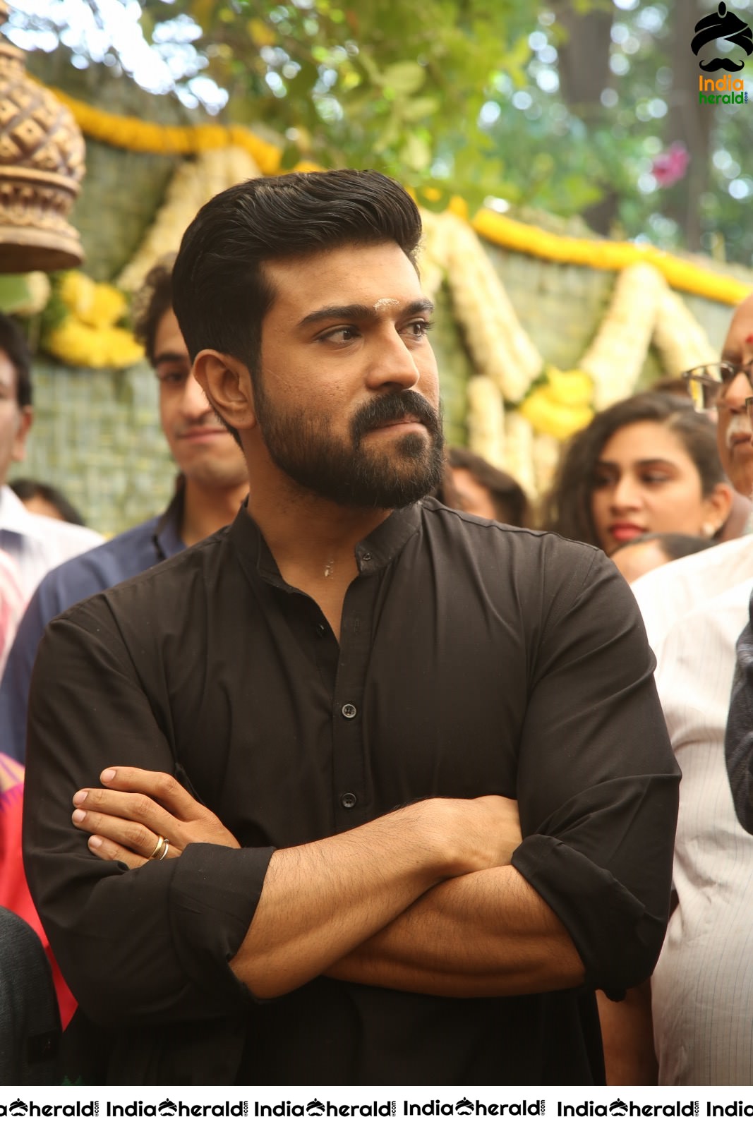 Actor Ram Charan draped in Black Set 1