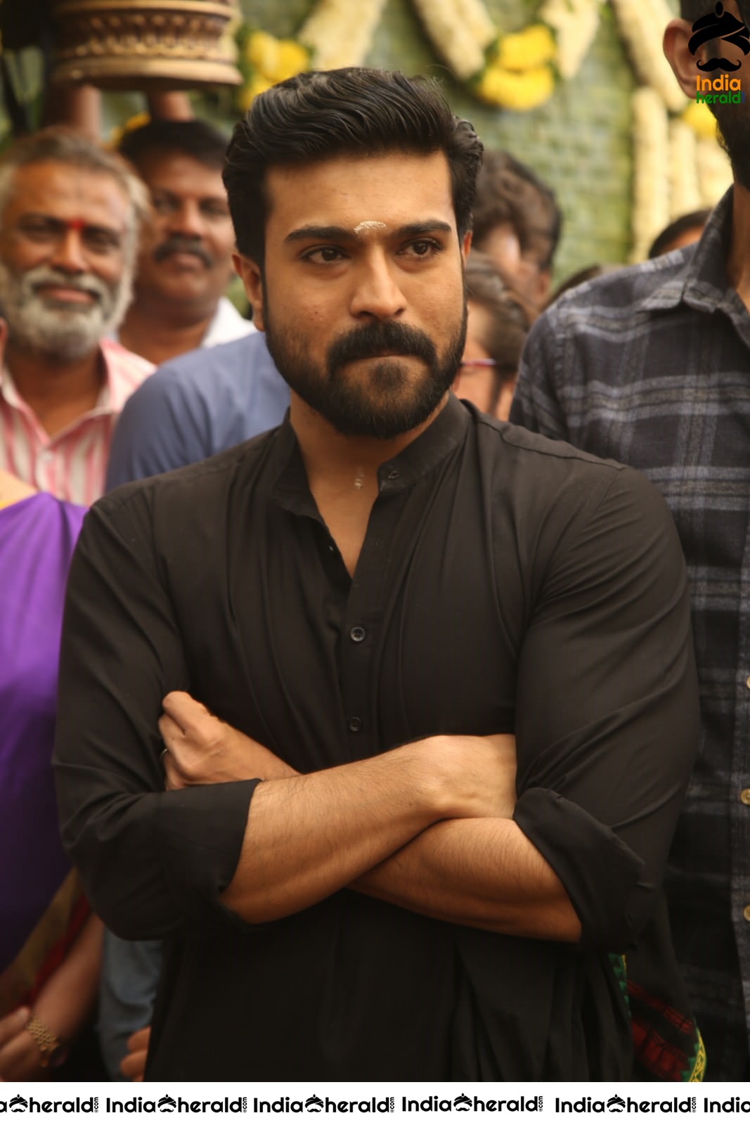 Actor Ram Charan draped in Black Set 1