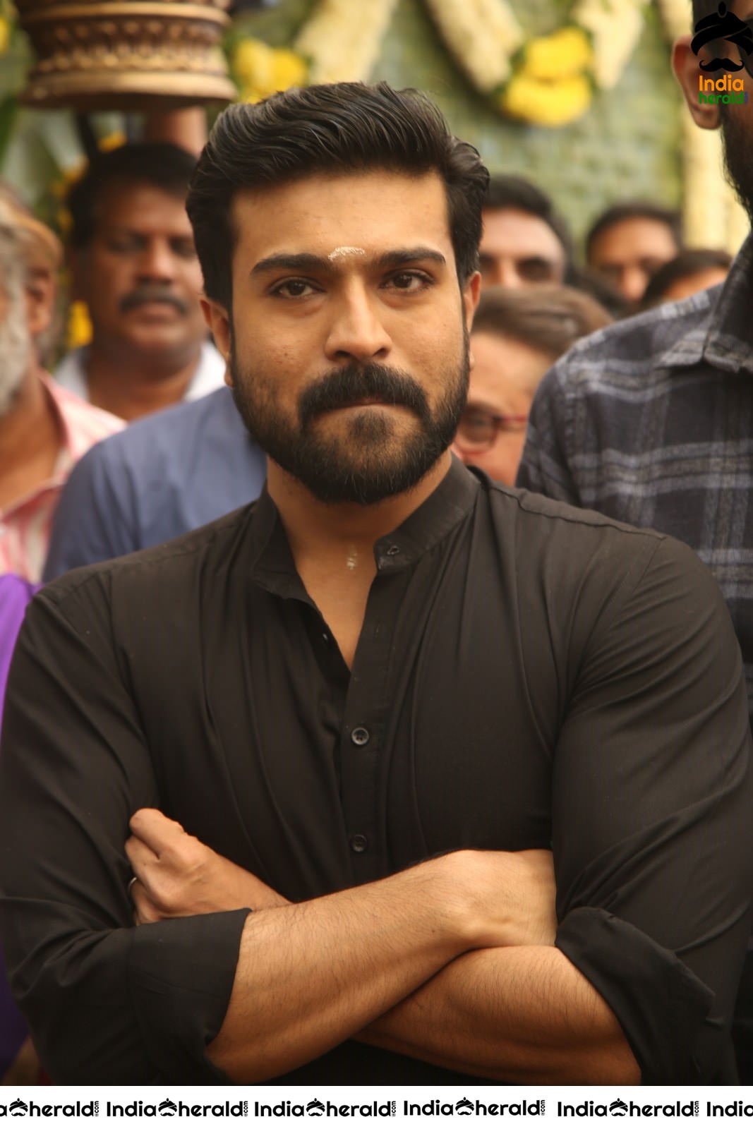 Actor Ram Charan draped in Black Set 1