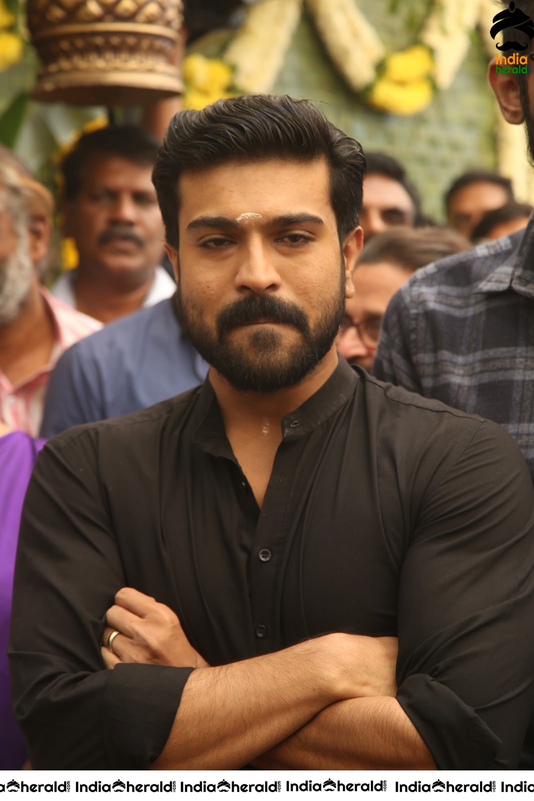 Actor Ram Charan draped in Black Set 1