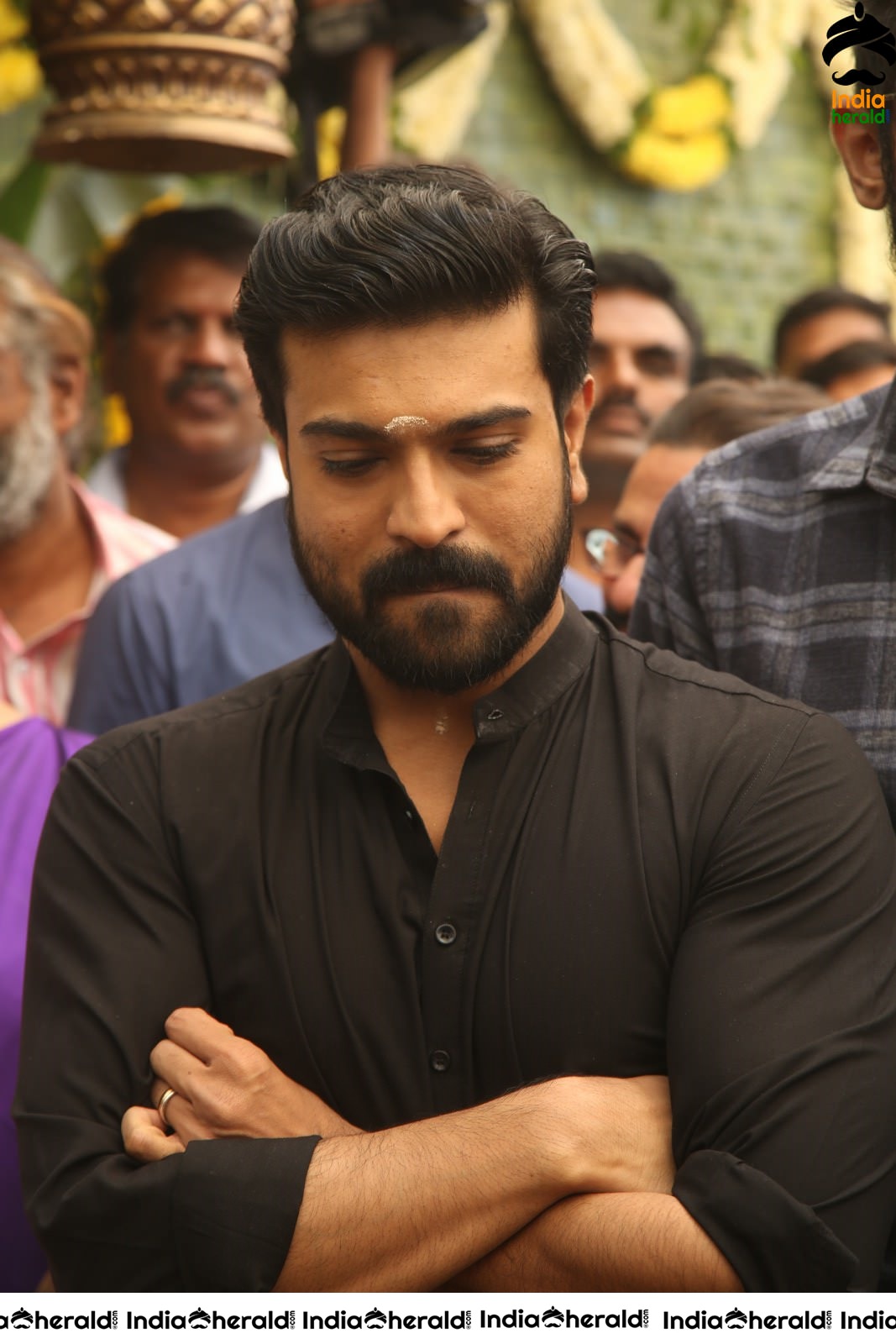 Actor Ram Charan draped in Black Set 1