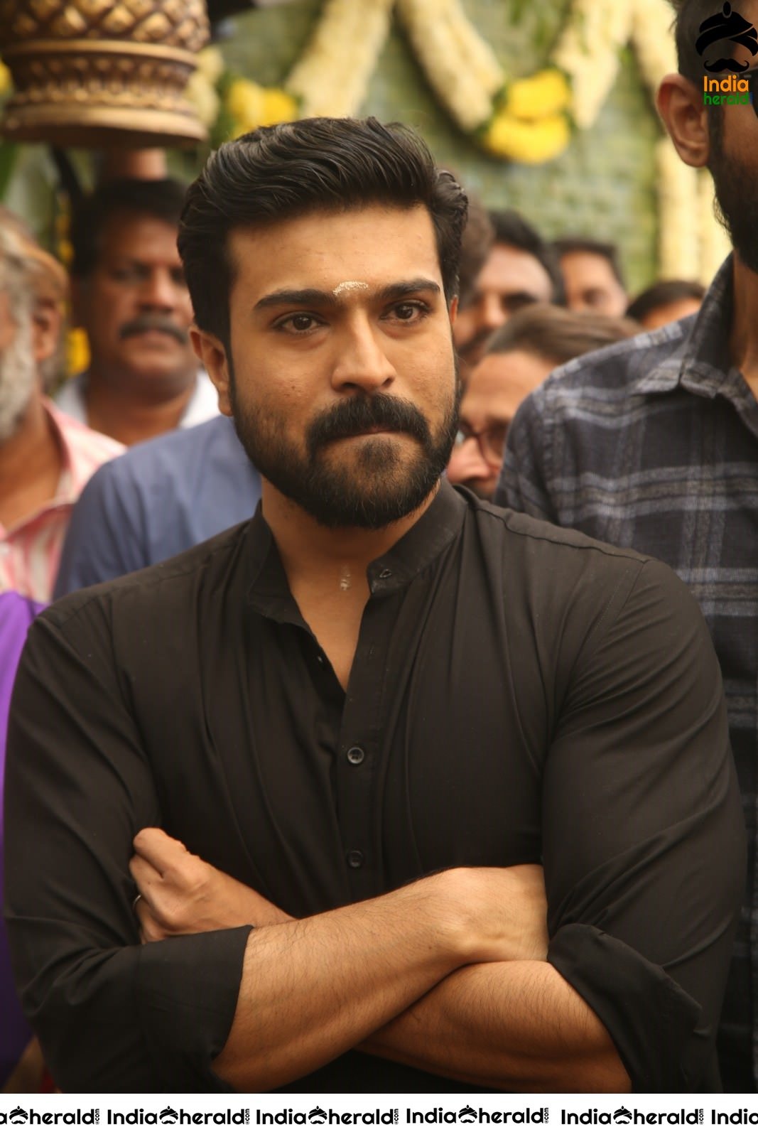 Actor Ram Charan draped in Black Set 1