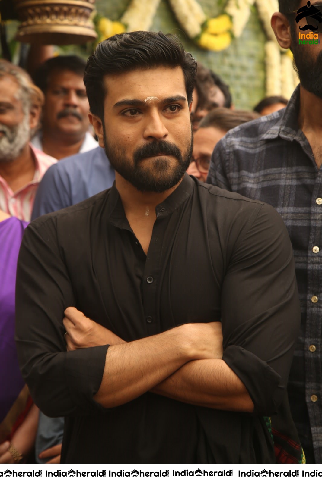 Actor Ram Charan draped in Black Set 1