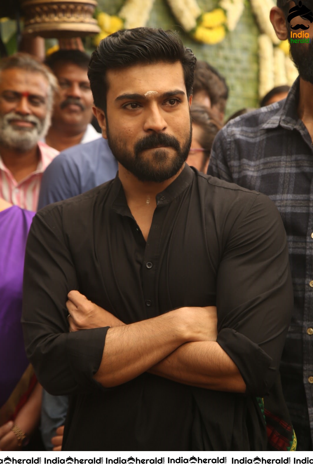 Actor Ram Charan draped in Black Set 1