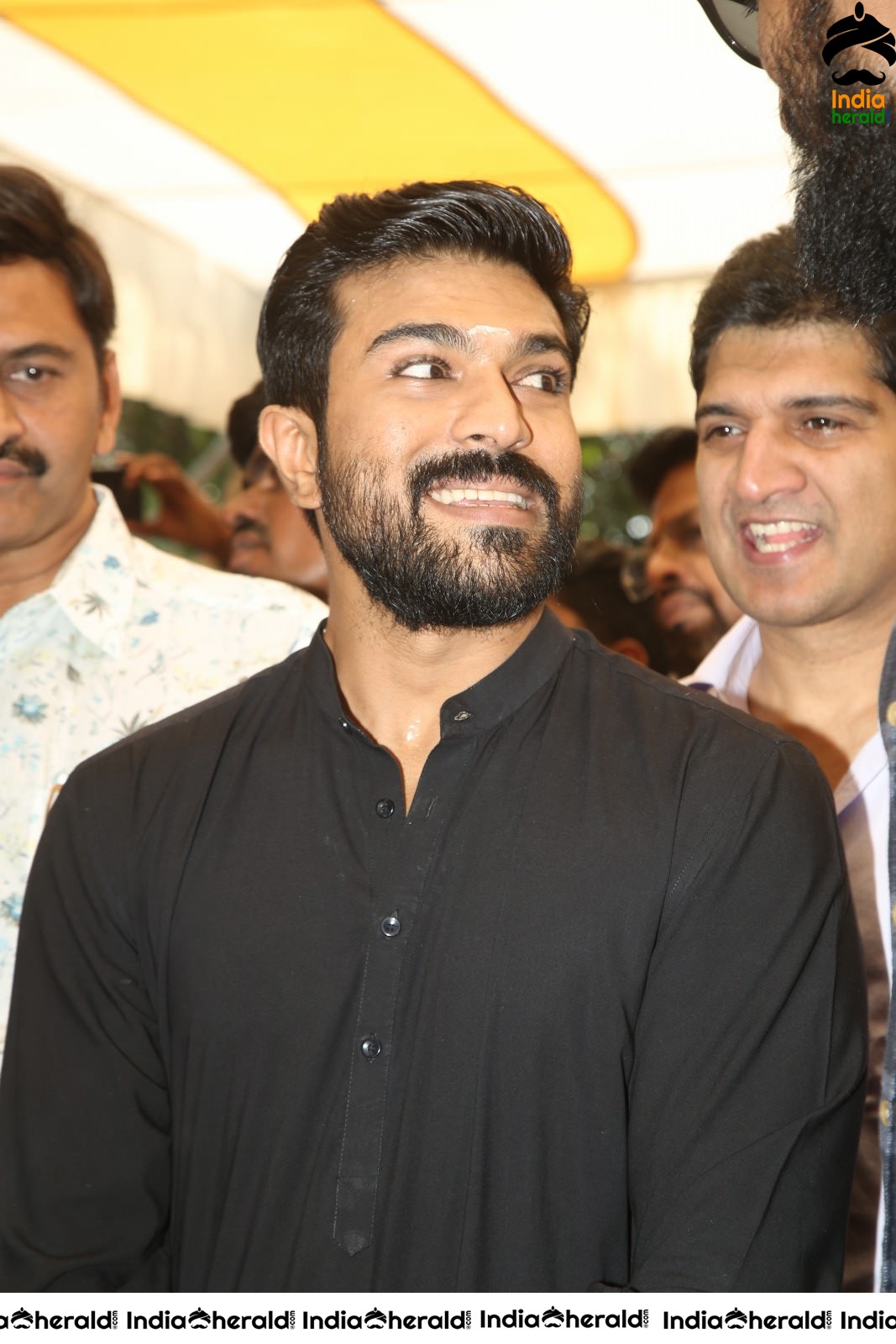 Actor Ram Charan draped in Black Set 2