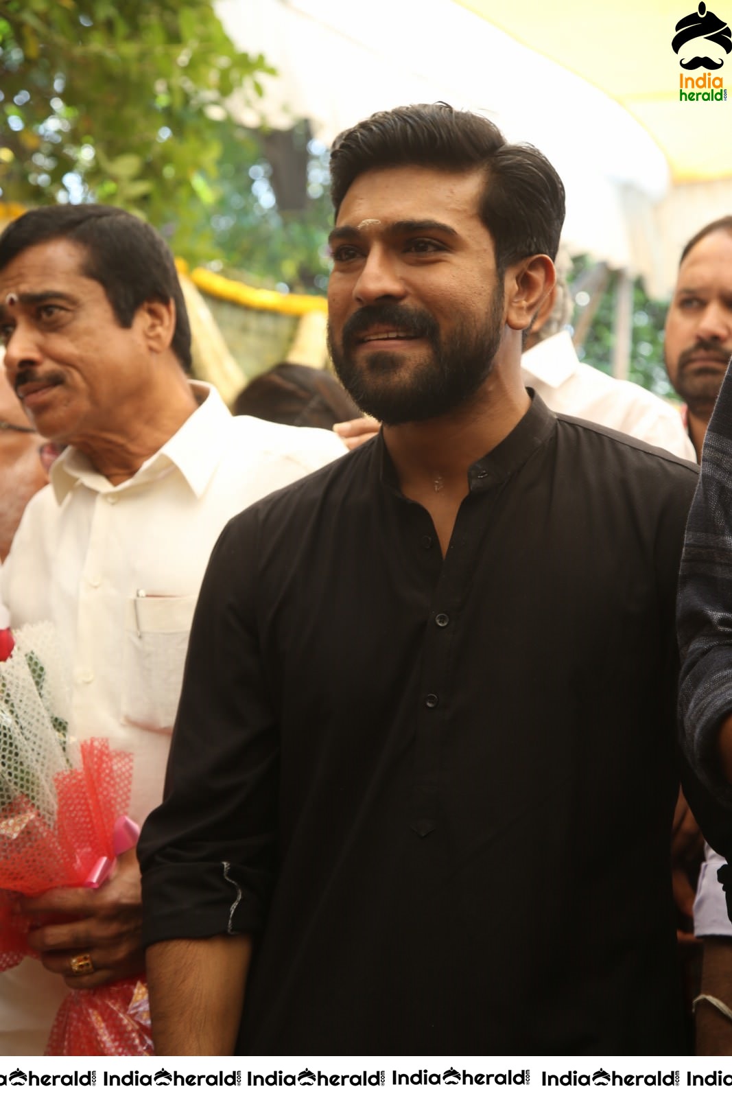 Actor Ram Charan draped in Black Set 2