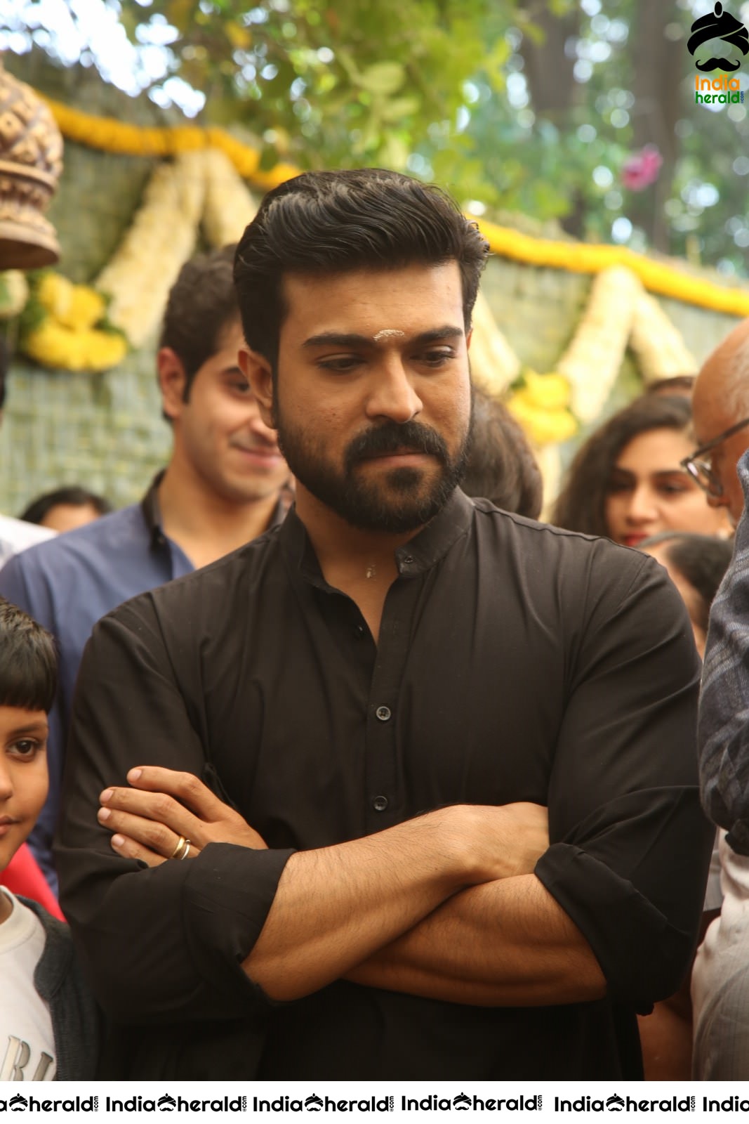 Actor Ram Charan draped in Black Set 2