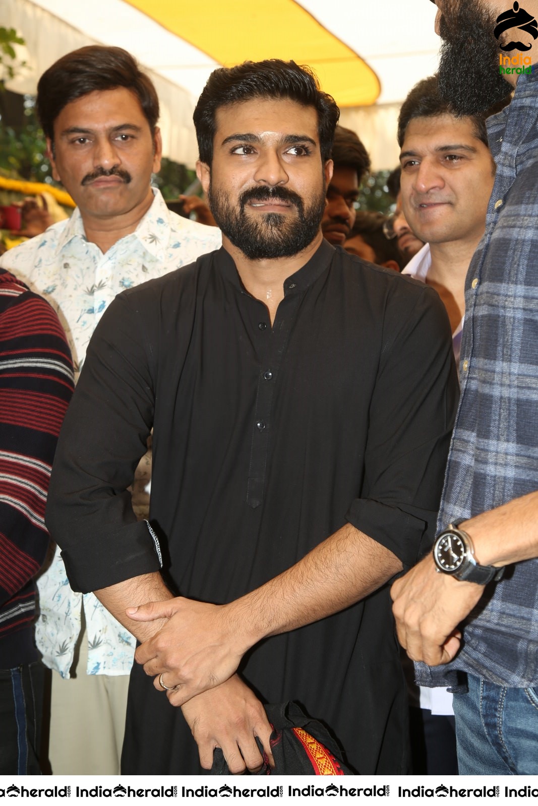 Actor Ram Charan draped in Black Set 2