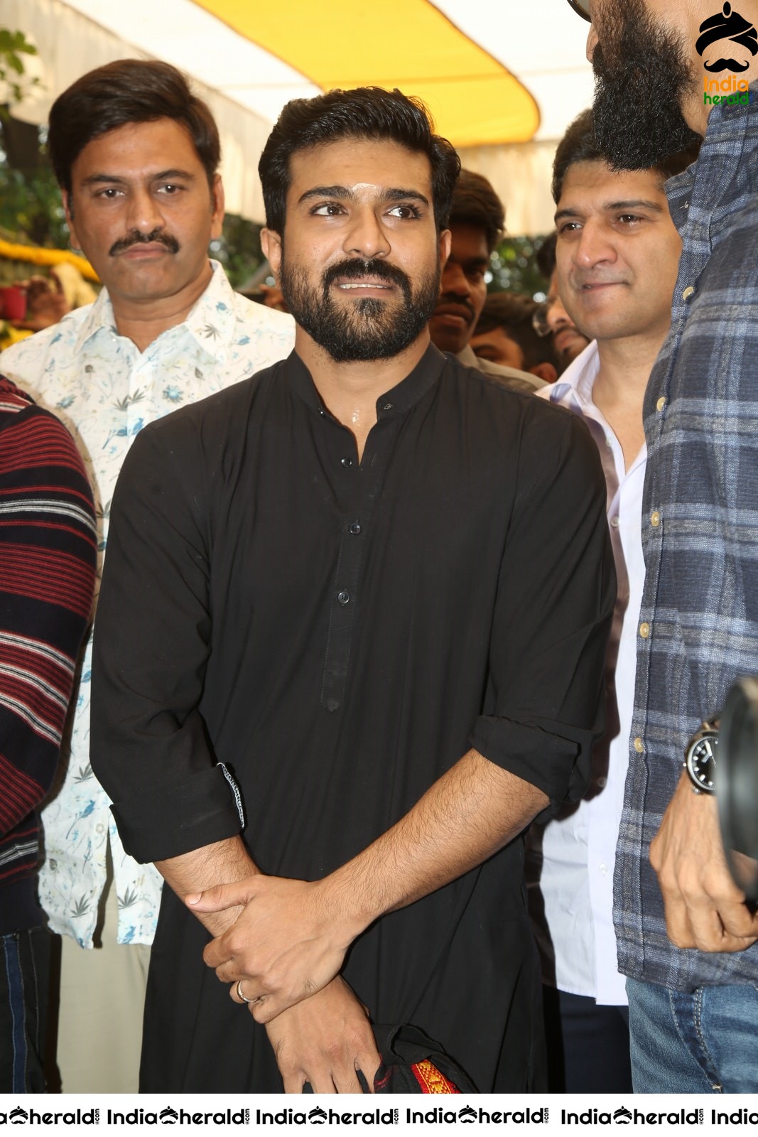 Actor Ram Charan draped in Black Set 2