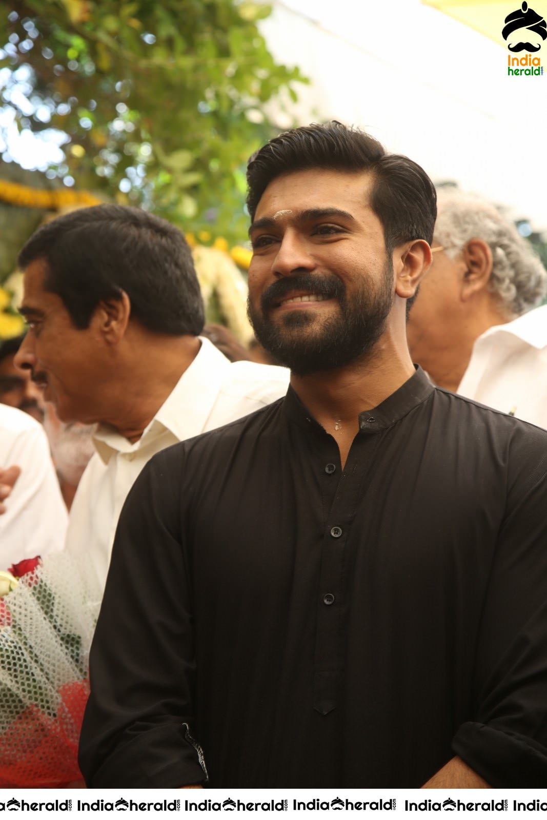 Actor Ram Charan draped in Black Set 2