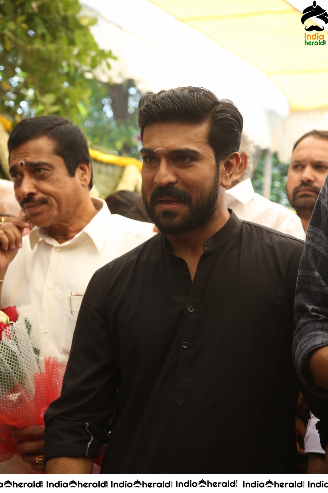 Actor Ram Charan draped in Black Set 2