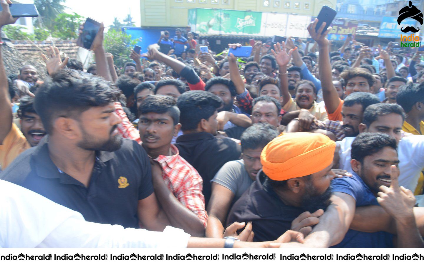 Actor Sai Dharam Tej at Anakapalli for the Promotions of Prathiroju Pandagey Set 1