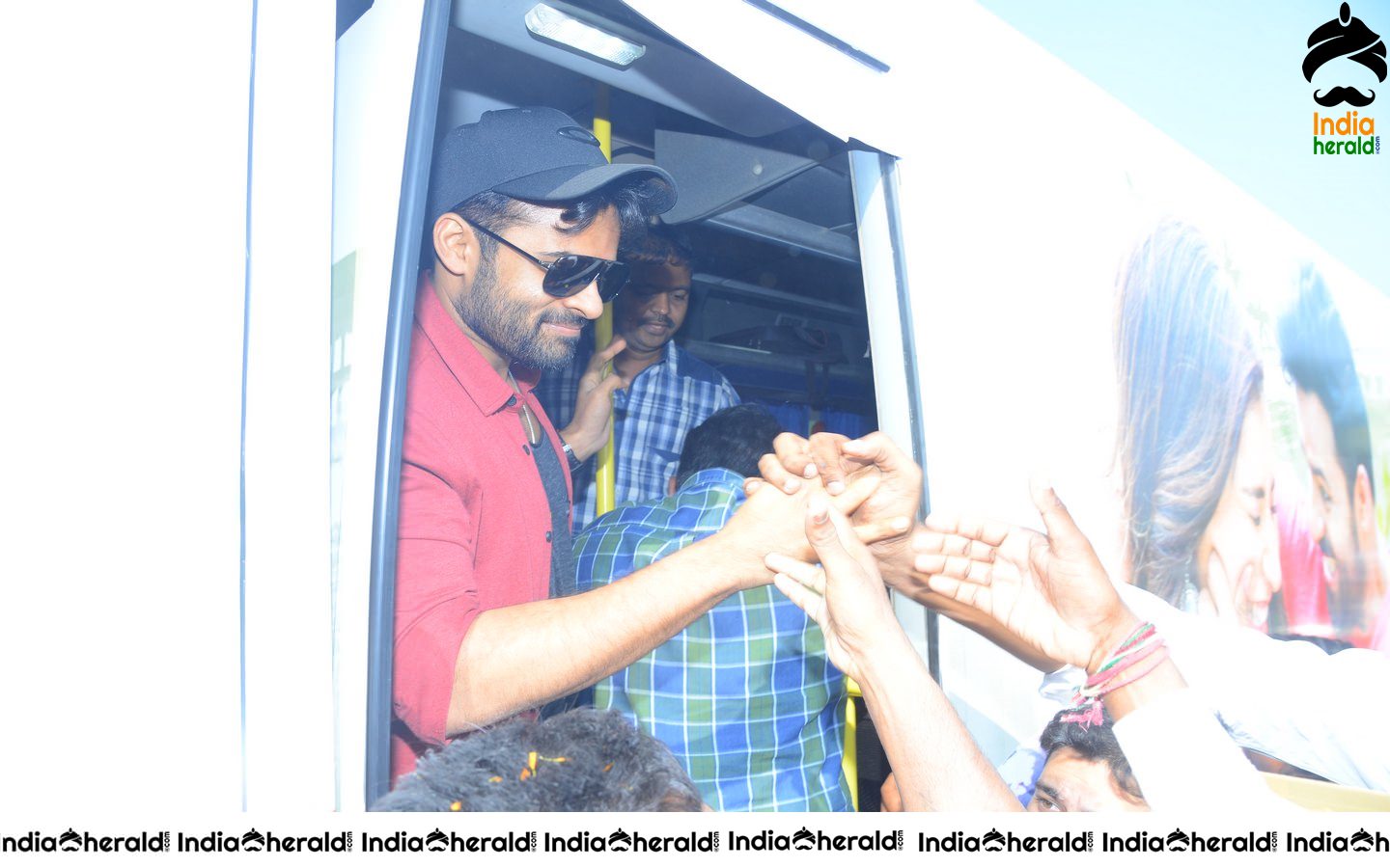 Actor Sai Dharam Tej at Anakapalli for the Promotions of Prathiroju Pandagey Set 1