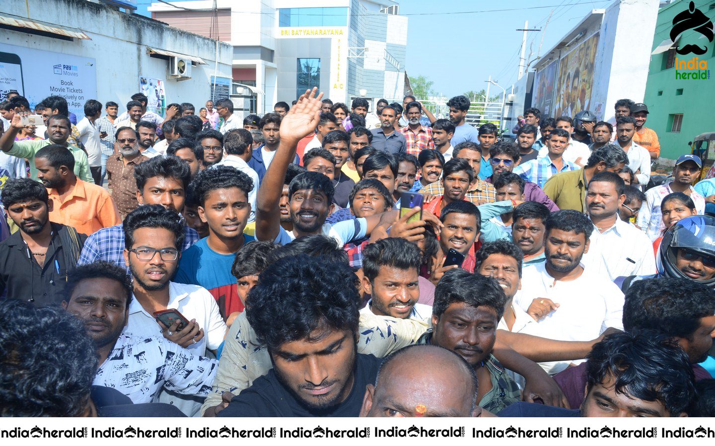 Actor Sai Dharam Tej at Anakapalli for the Promotions of Prathiroju Pandagey Set 1