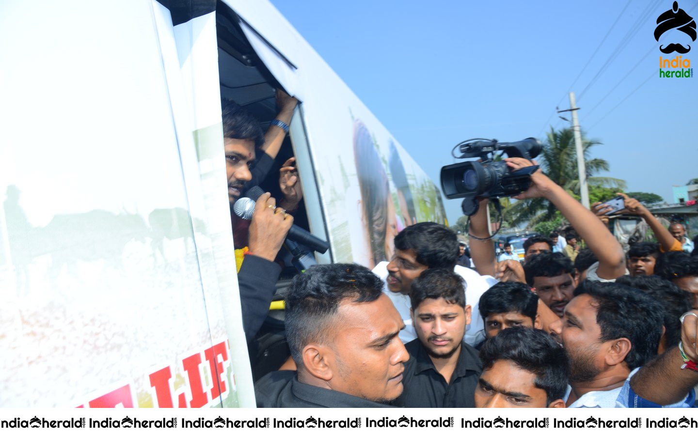 Actor Sai Dharam Tej at Anakapalli for the Promotions of Prathiroju Pandagey Set 2