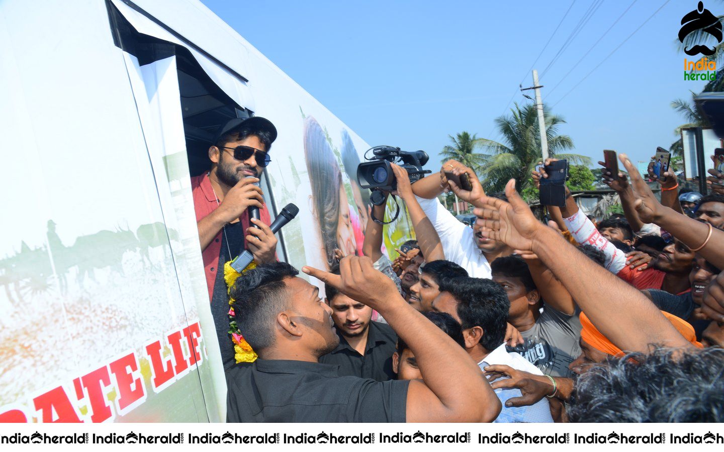 Actor Sai Dharam Tej at Anakapalli for the Promotions of Prathiroju Pandagey Set 2