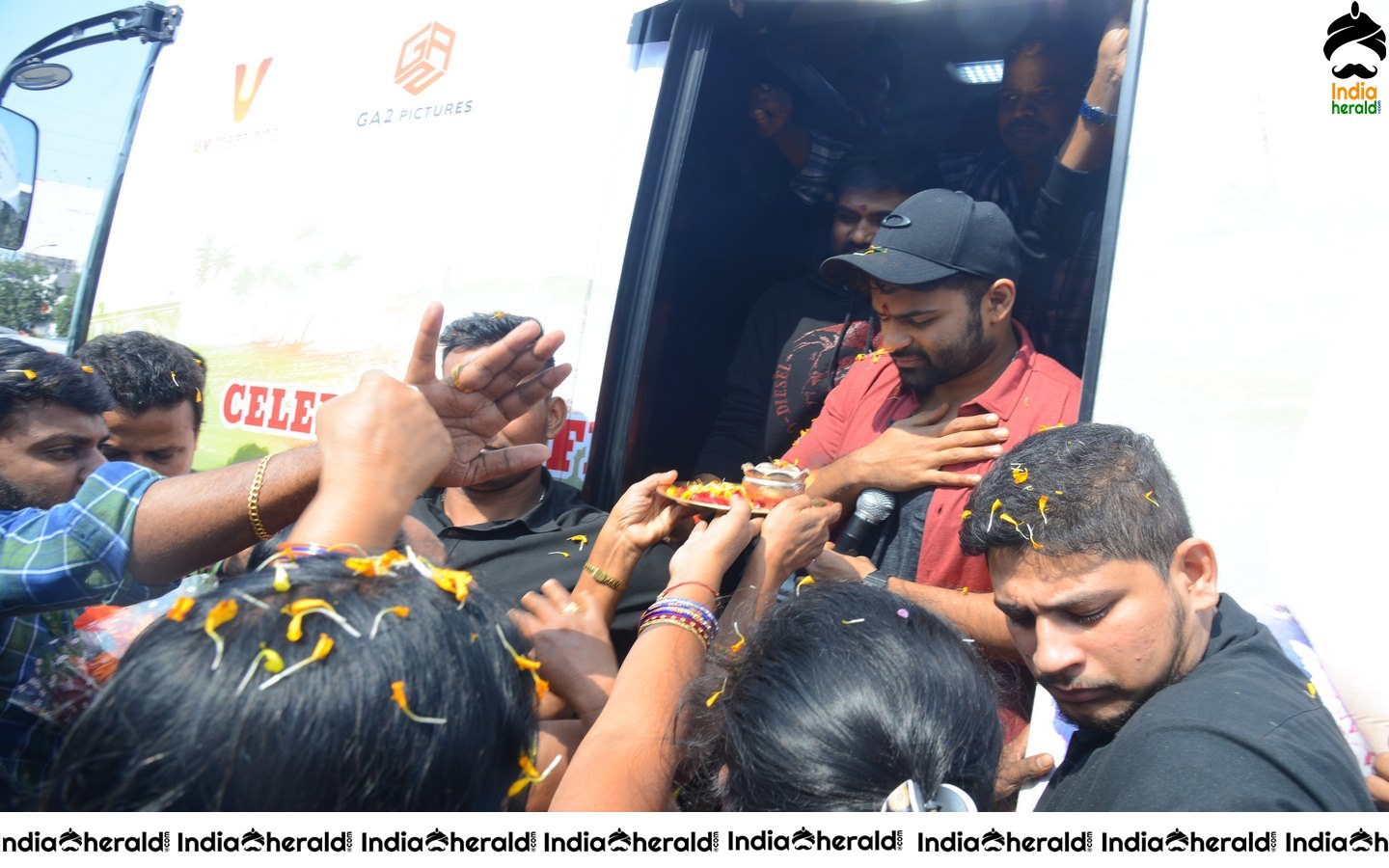 Actor Sai Dharam Tej at Prathiroju Pandagey Promotional Tour in Gajuwaka Set 1