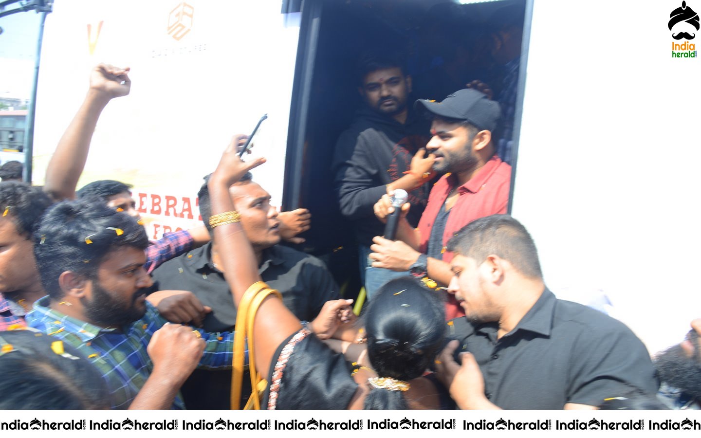 Actor Sai Dharam Tej at Prathiroju Pandagey Promotional Tour in Gajuwaka Set 1