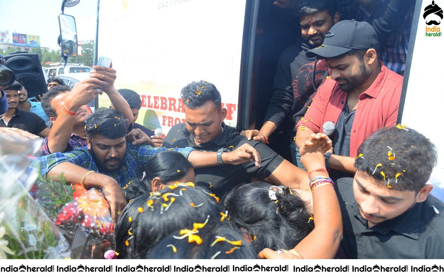 Actor Sai Dharam Tej at Prathiroju Pandagey Promotional Tour in Gajuwaka Set 1