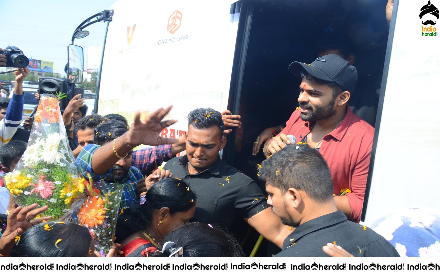 Actor Sai Dharam Tej at Prathiroju Pandagey Promotional Tour in Gajuwaka Set 1