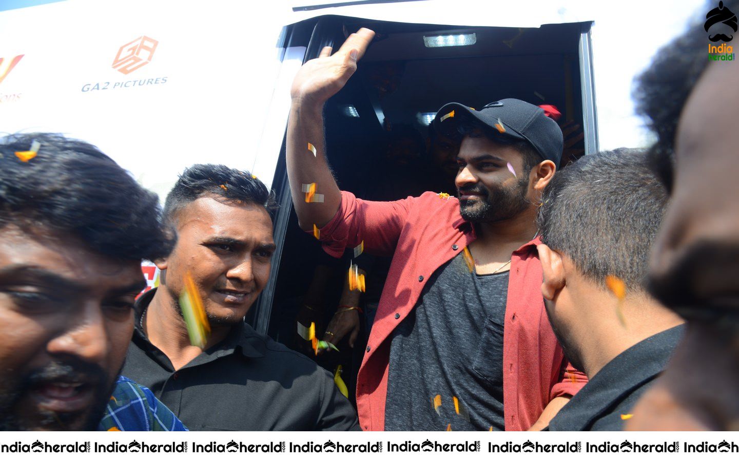 Actor Sai Dharam Tej at Prathiroju Pandagey Promotional Tour in Gajuwaka Set 1