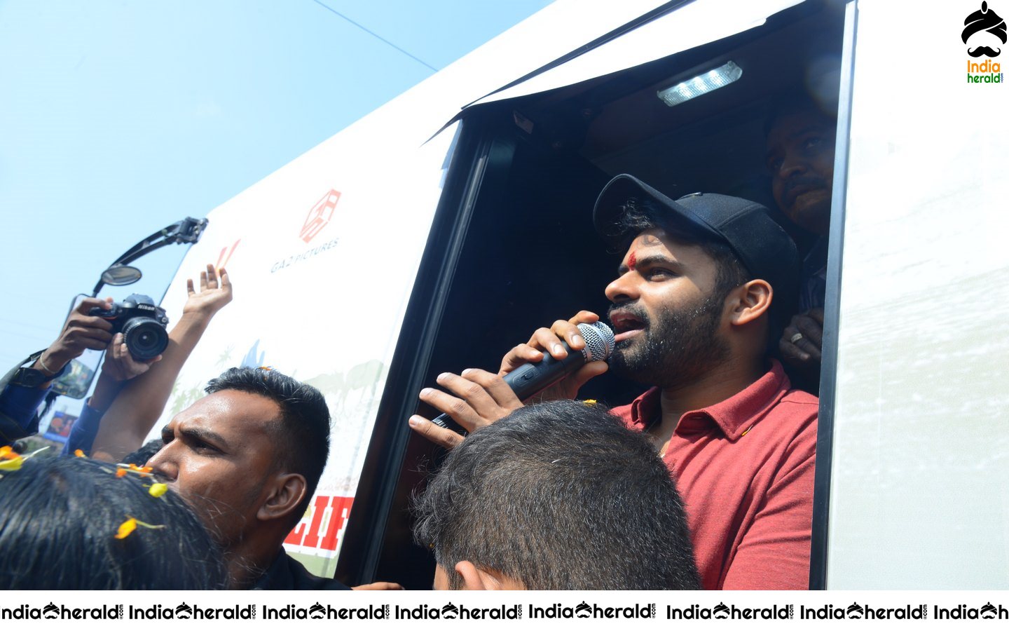 Actor Sai Dharam Tej at Prathiroju Pandagey Promotional Tour in Gajuwaka Set 2