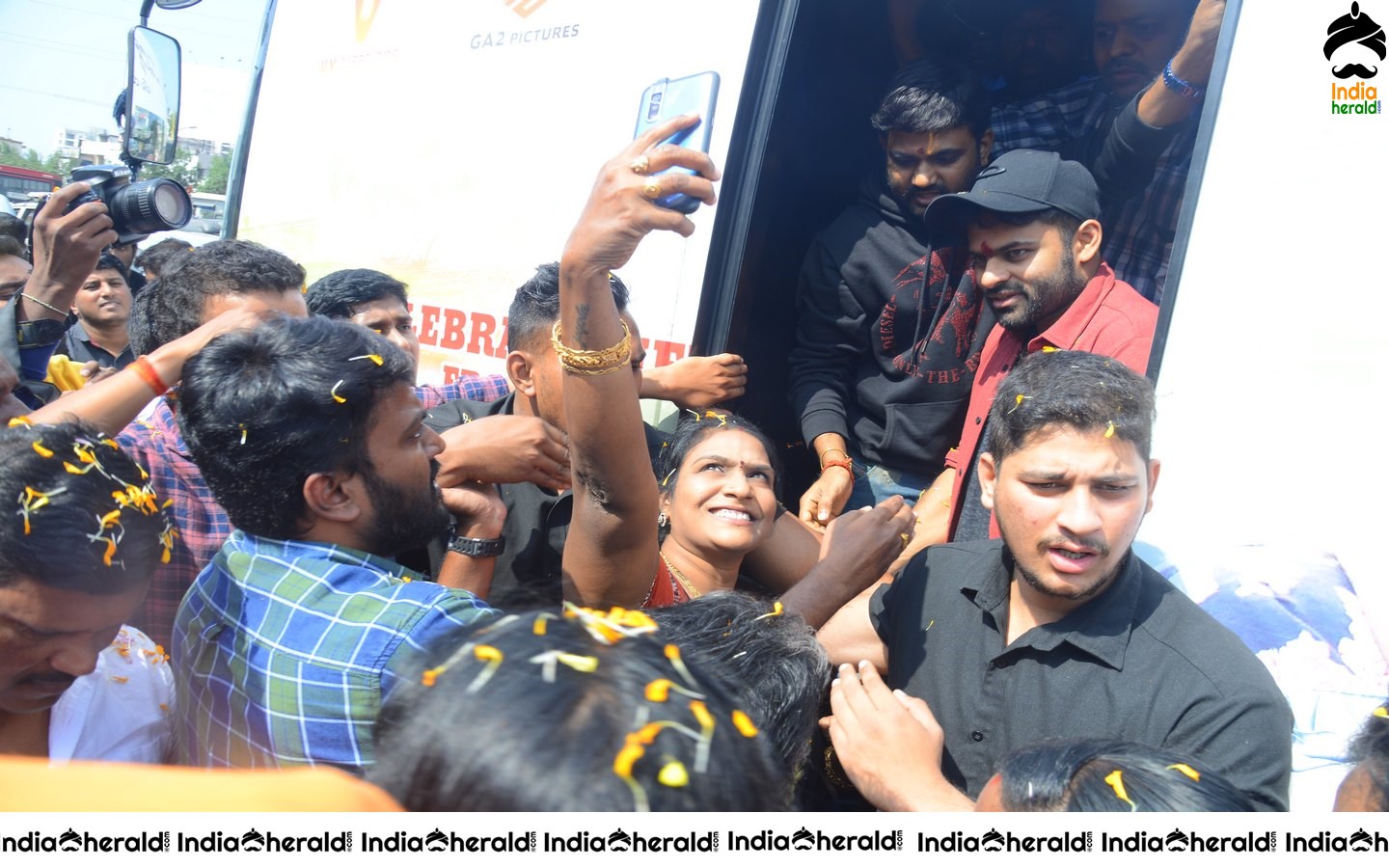 Actor Sai Dharam Tej at Prathiroju Pandagey Promotional Tour in Gajuwaka Set 2