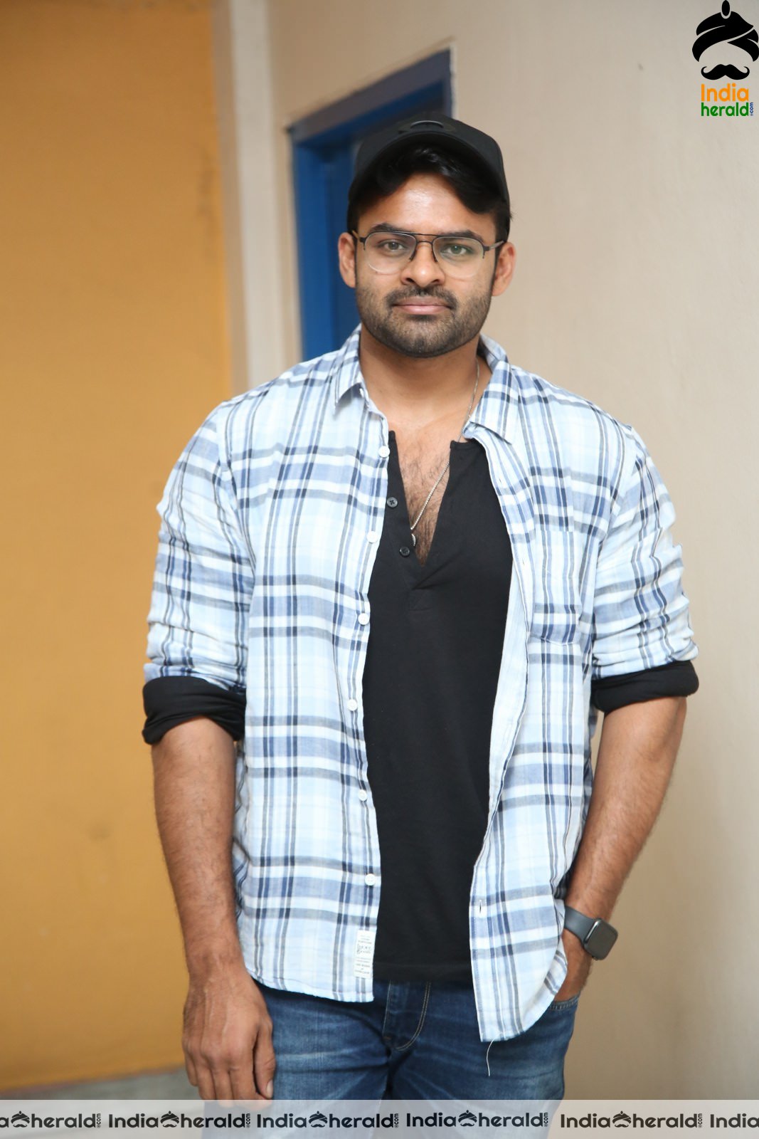 Actor Sai Dharam Tej Latest Stills at Prathi Roju Pandage Song Launch Set 2