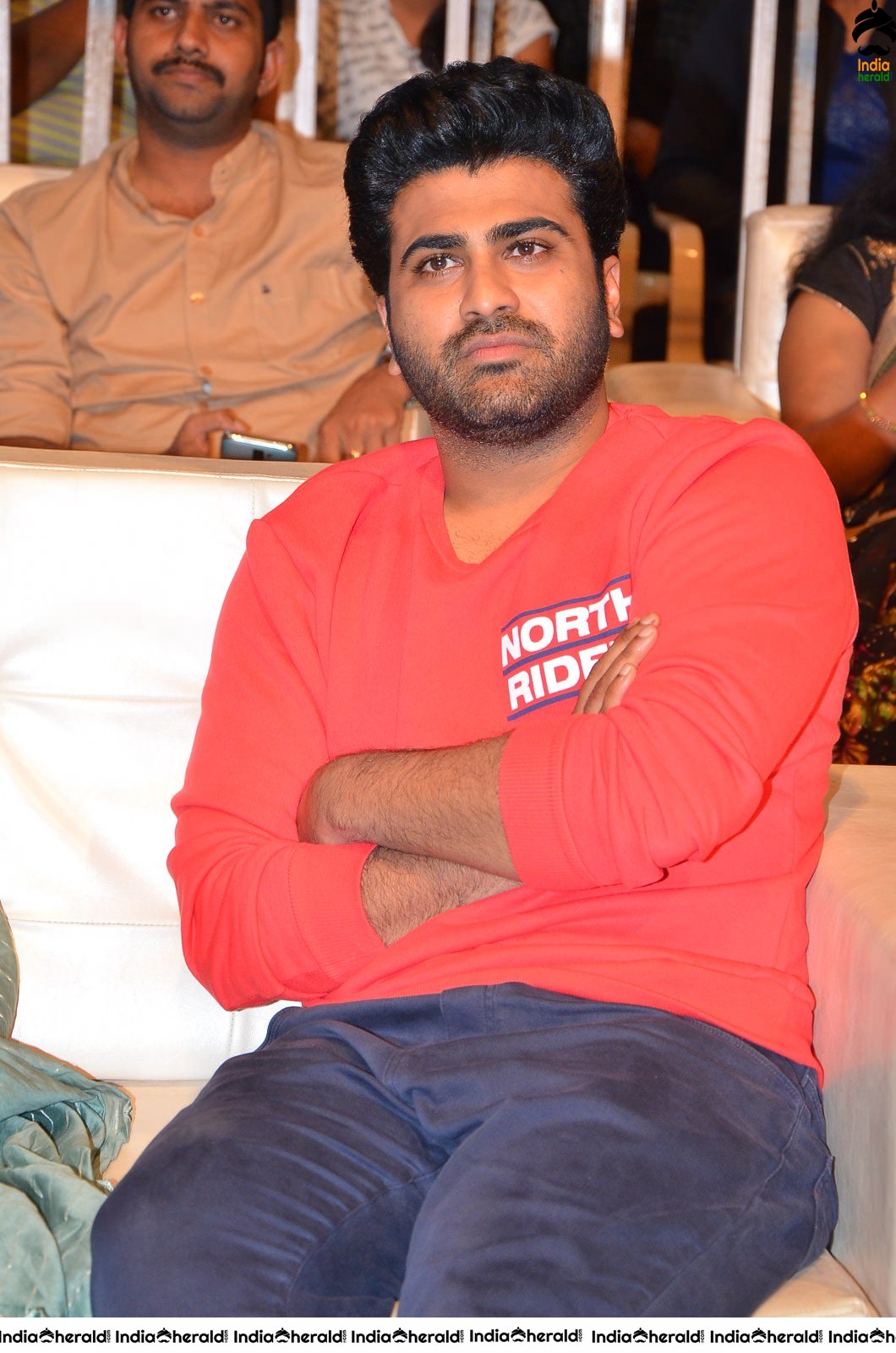 Actor Sharwanand Looking Stylish in Red Tee Set 1
