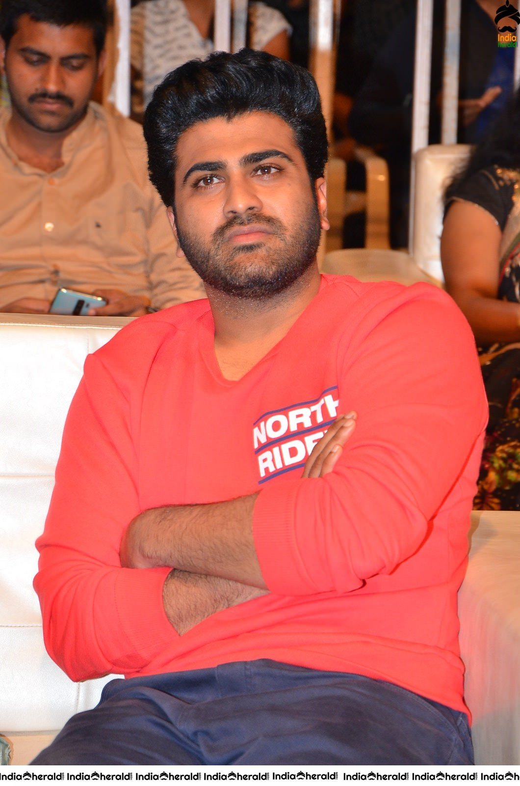 Actor Sharwanand Looking Stylish in Red Tee Set 1