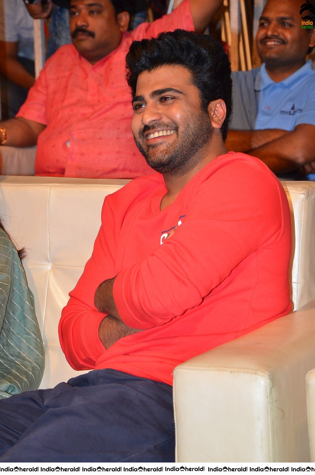 Actor Sharwanand Looking Stylish in Red Tee Set 1